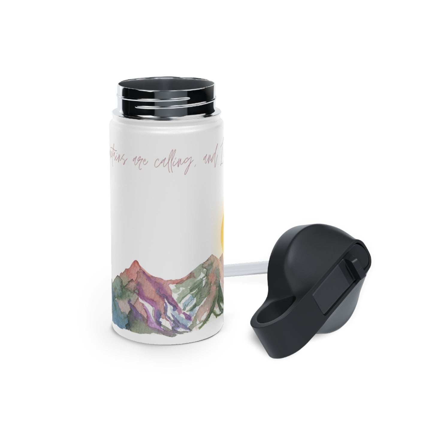 The Mountains are Calling Stainless Steel Water Bottle, Standard Lid