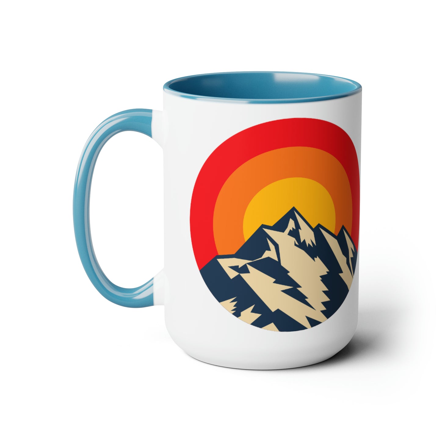 Retro Mountain Two-Tone Coffee Mugs, 15oz