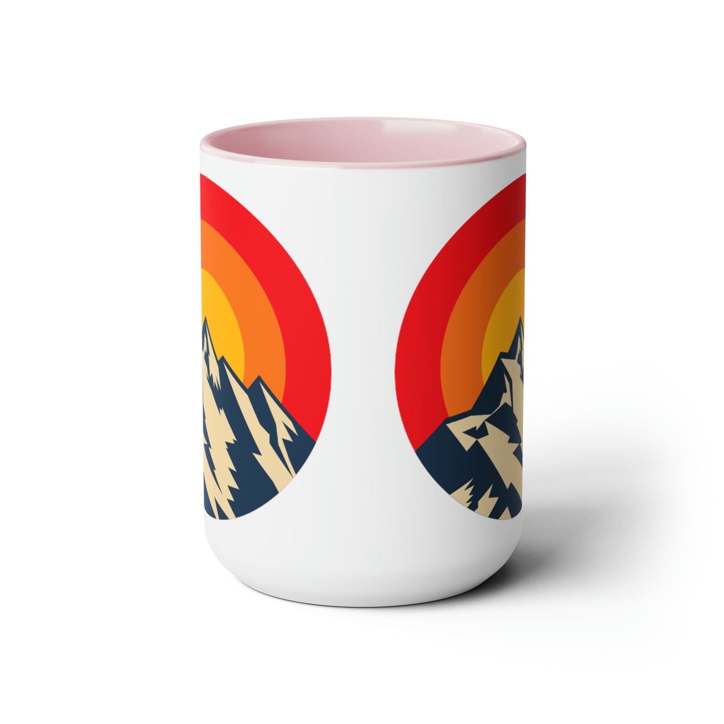 Retro Mountain Two-Tone Coffee Mugs, 15oz