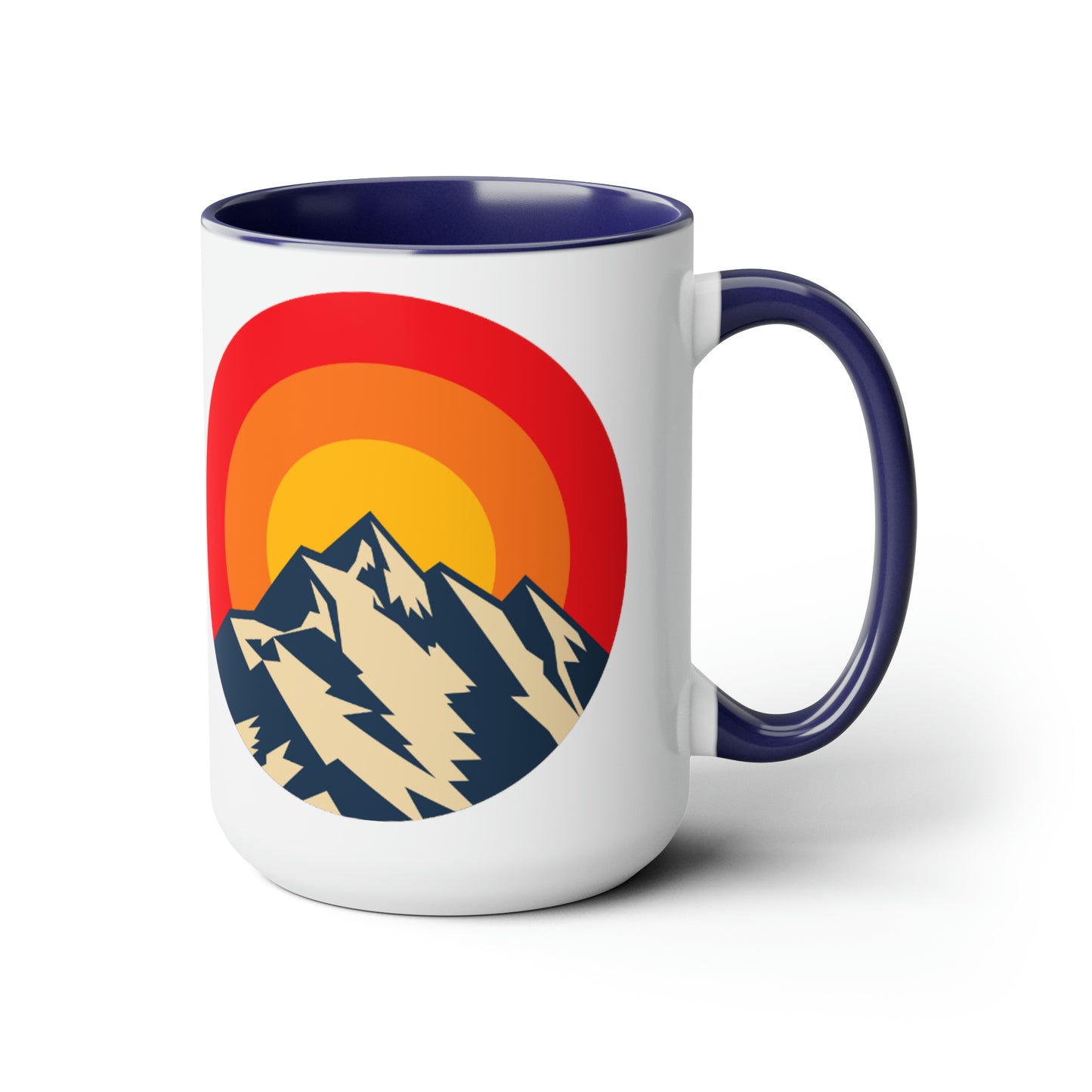 Retro Mountain Two-Tone Coffee Mugs, 15oz