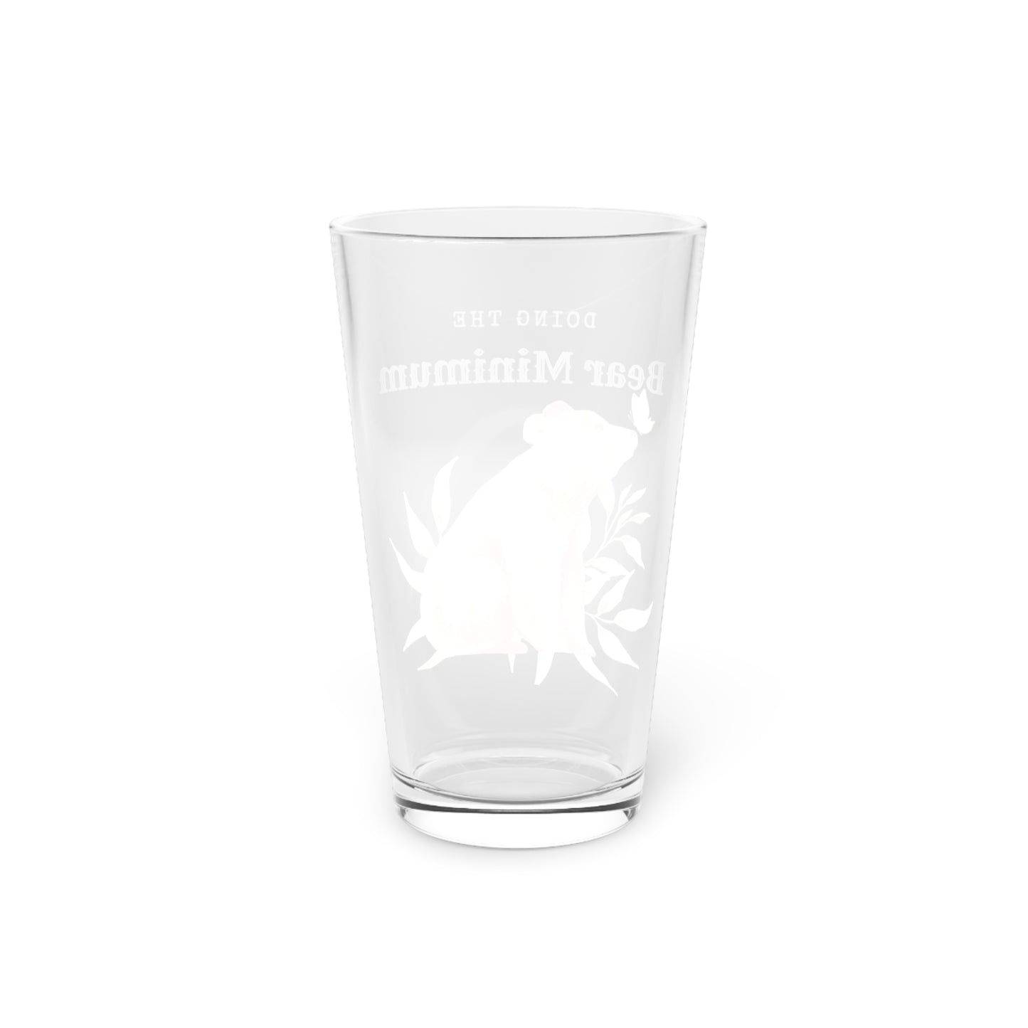 Bear Minimum Pint Glass, 16oz