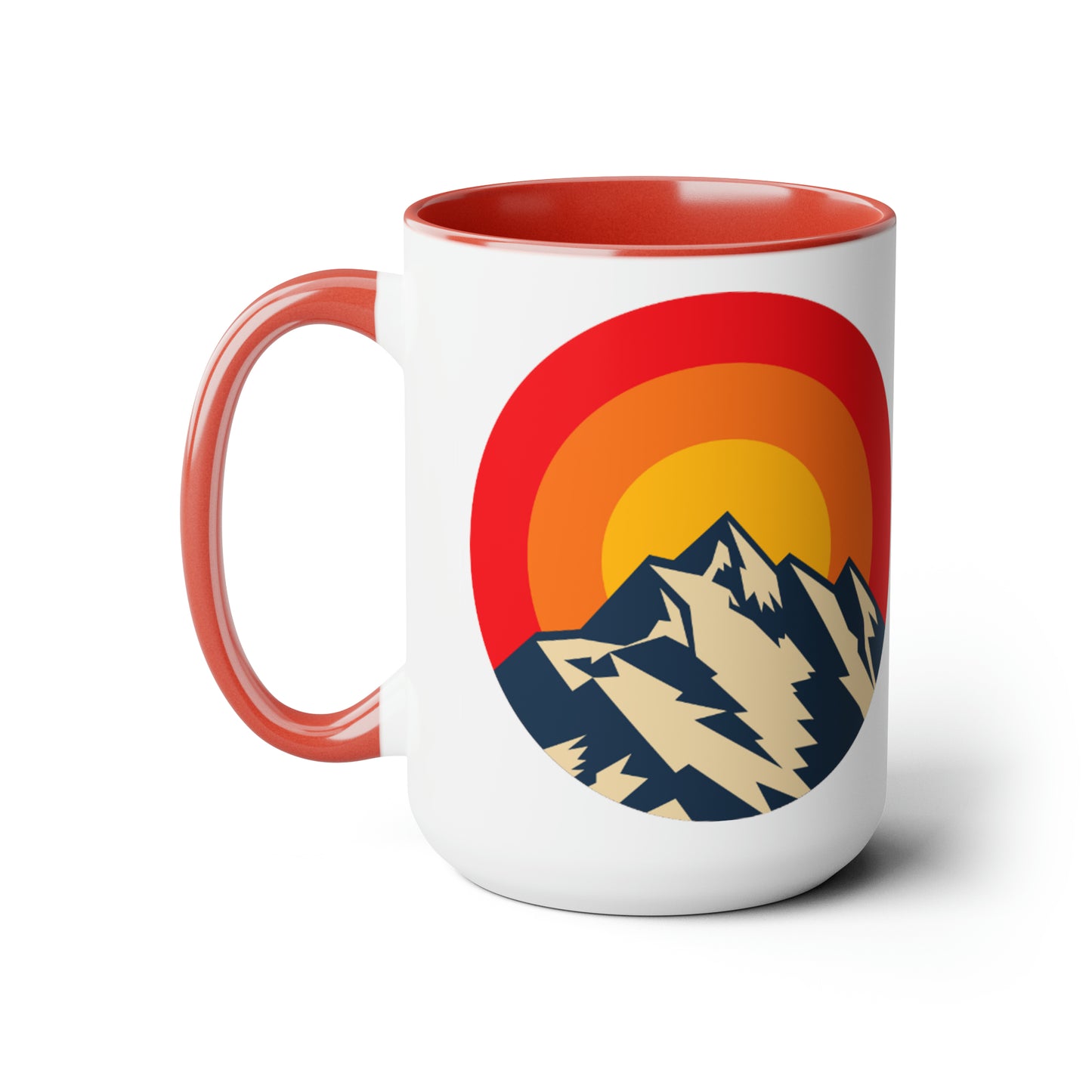 Retro Mountain Two-Tone Coffee Mugs, 15oz