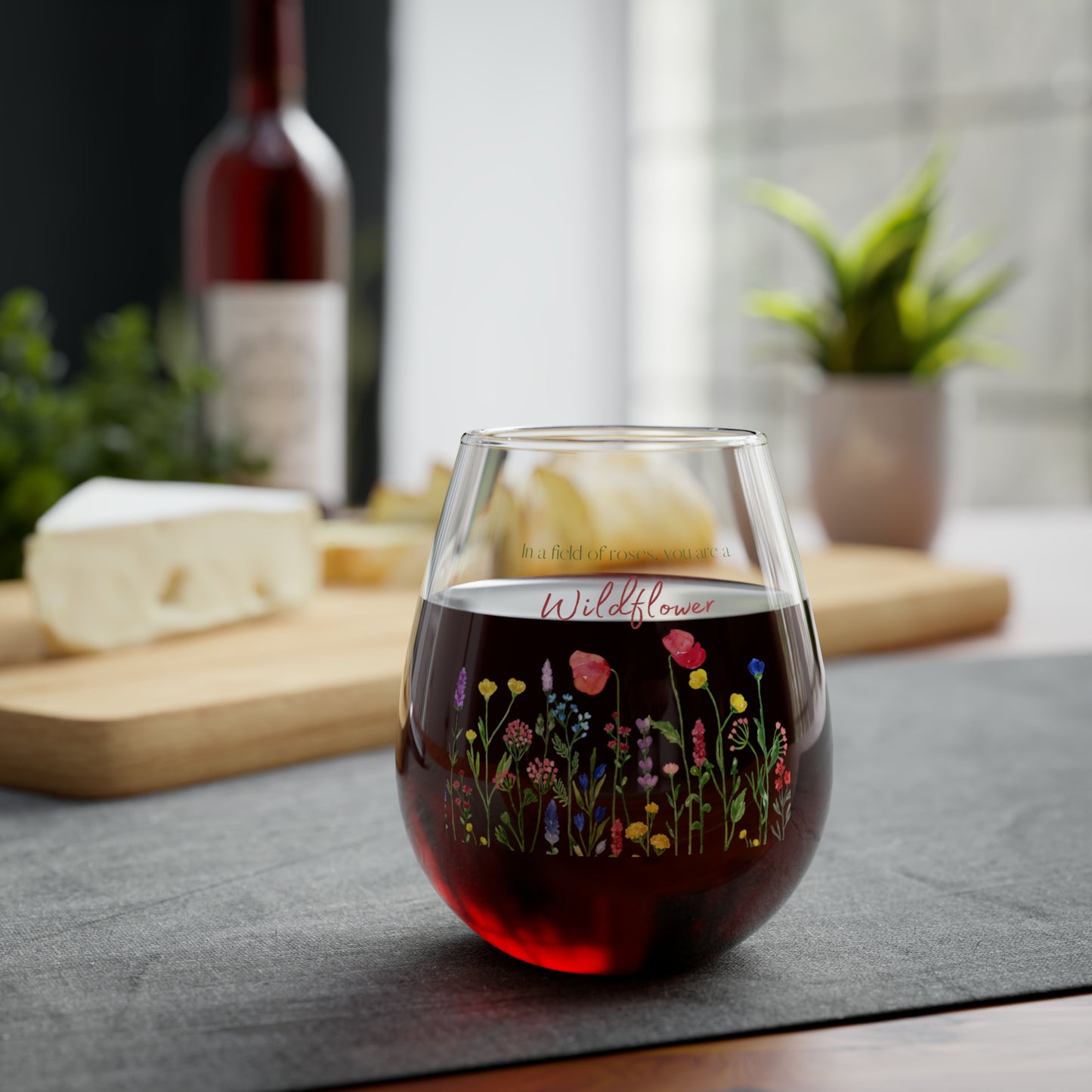 Wildflower Stemless Wine Glass, 11.75oz