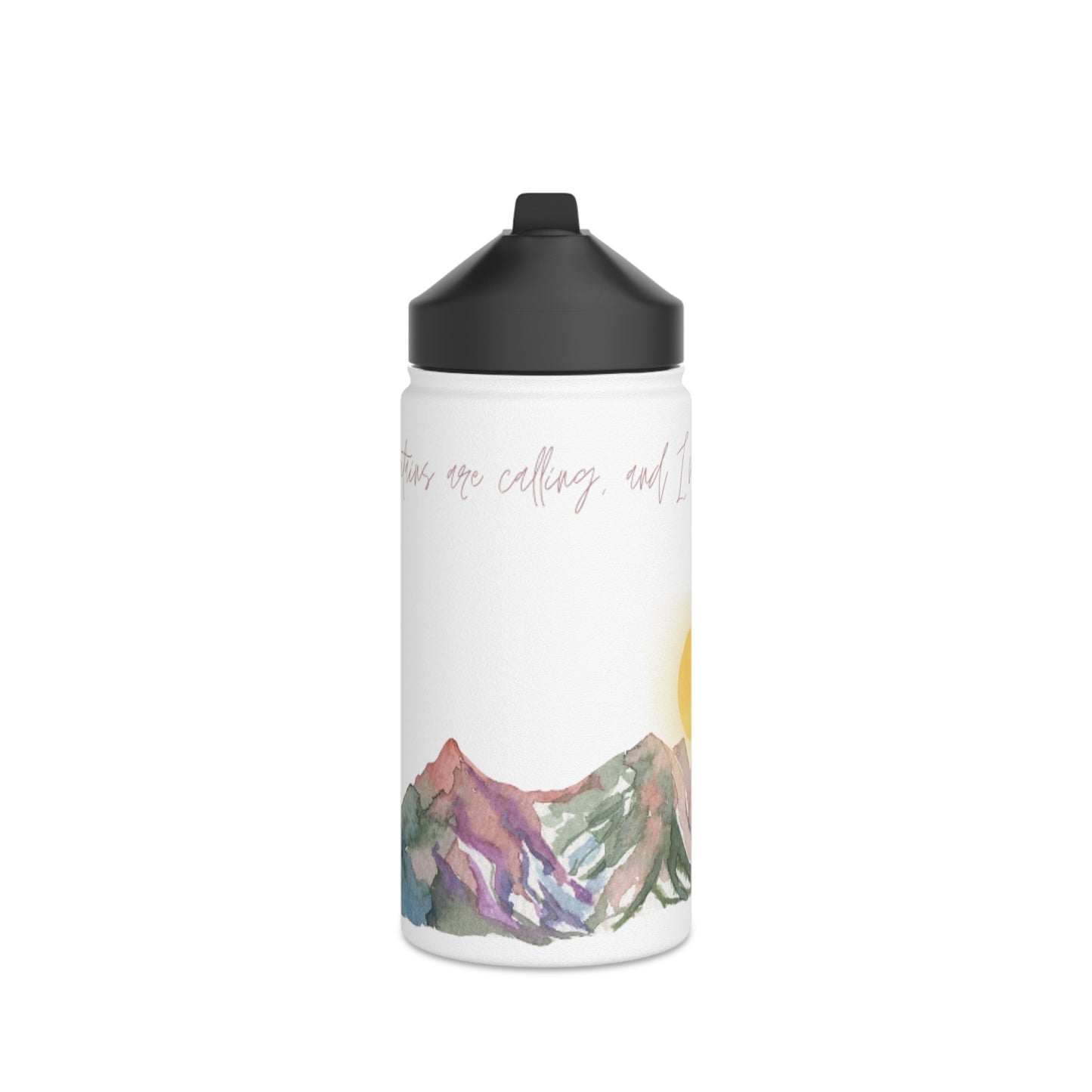 The Mountains are Calling Stainless Steel Water Bottle, Standard Lid