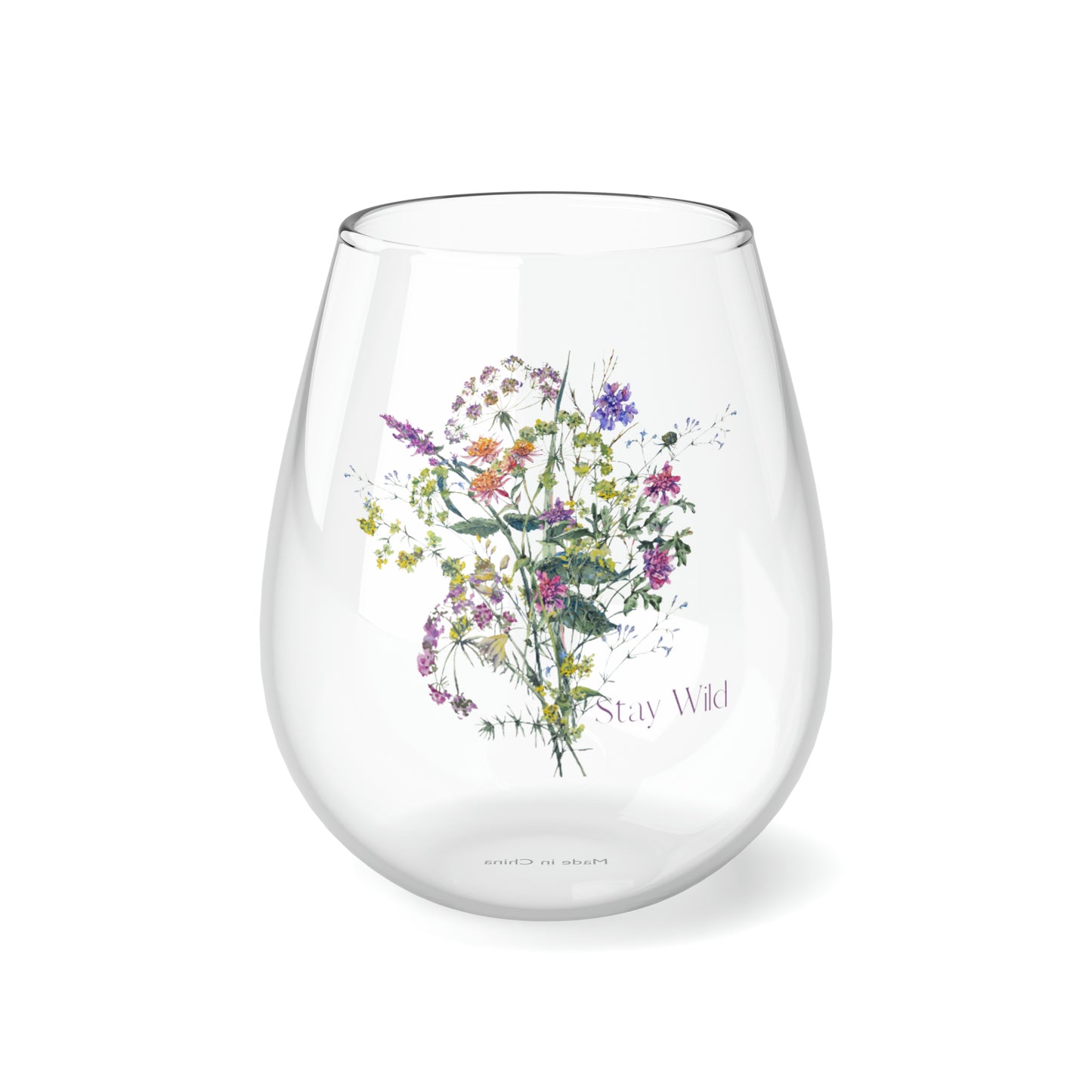 Stay Wild Stemless Wine Glass, 11.75oz