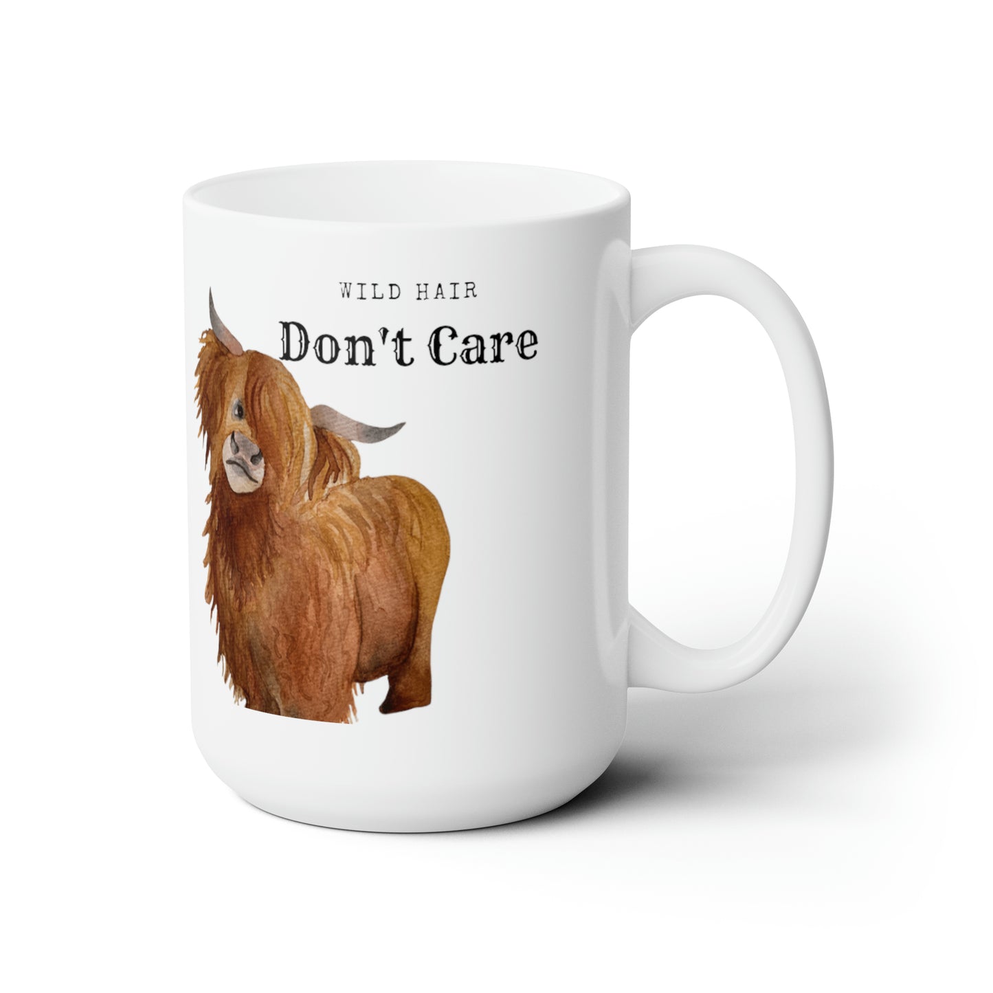 Wild Hair Cow Ceramic Mug 15oz