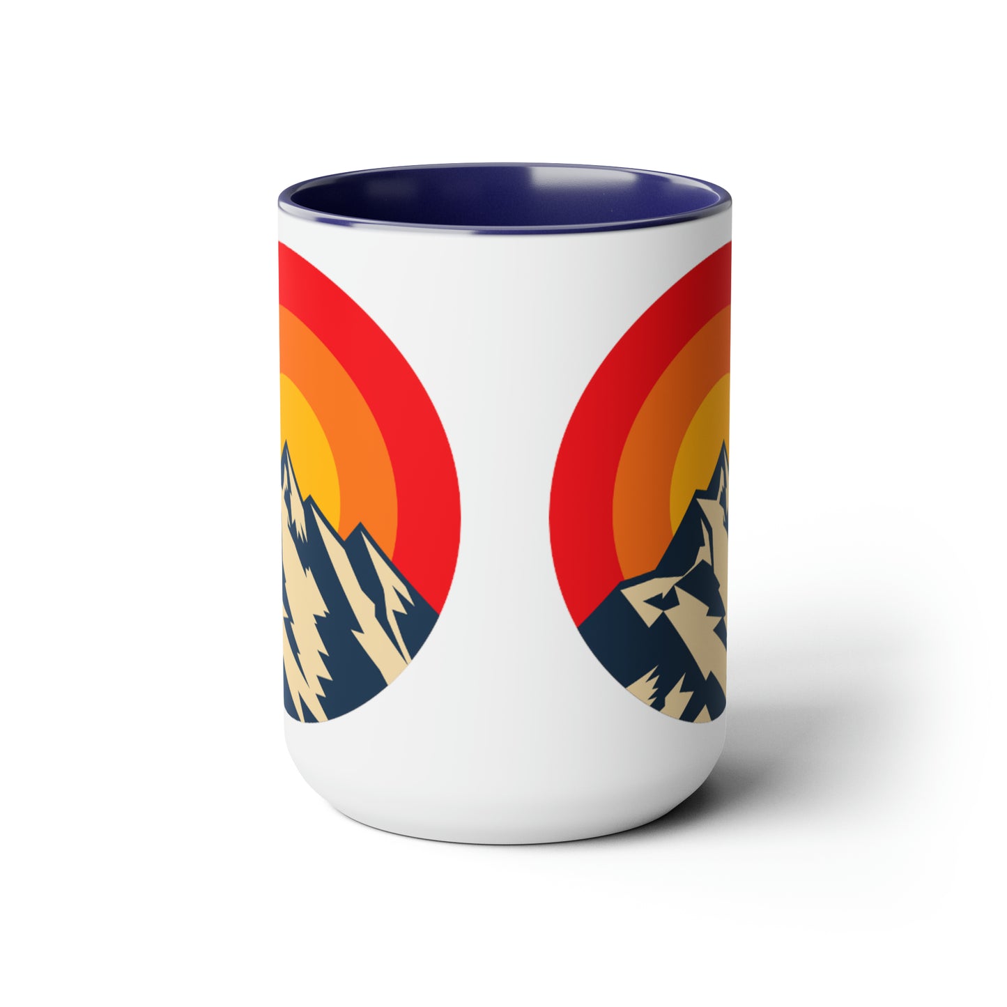 Retro Mountain Two-Tone Coffee Mugs, 15oz