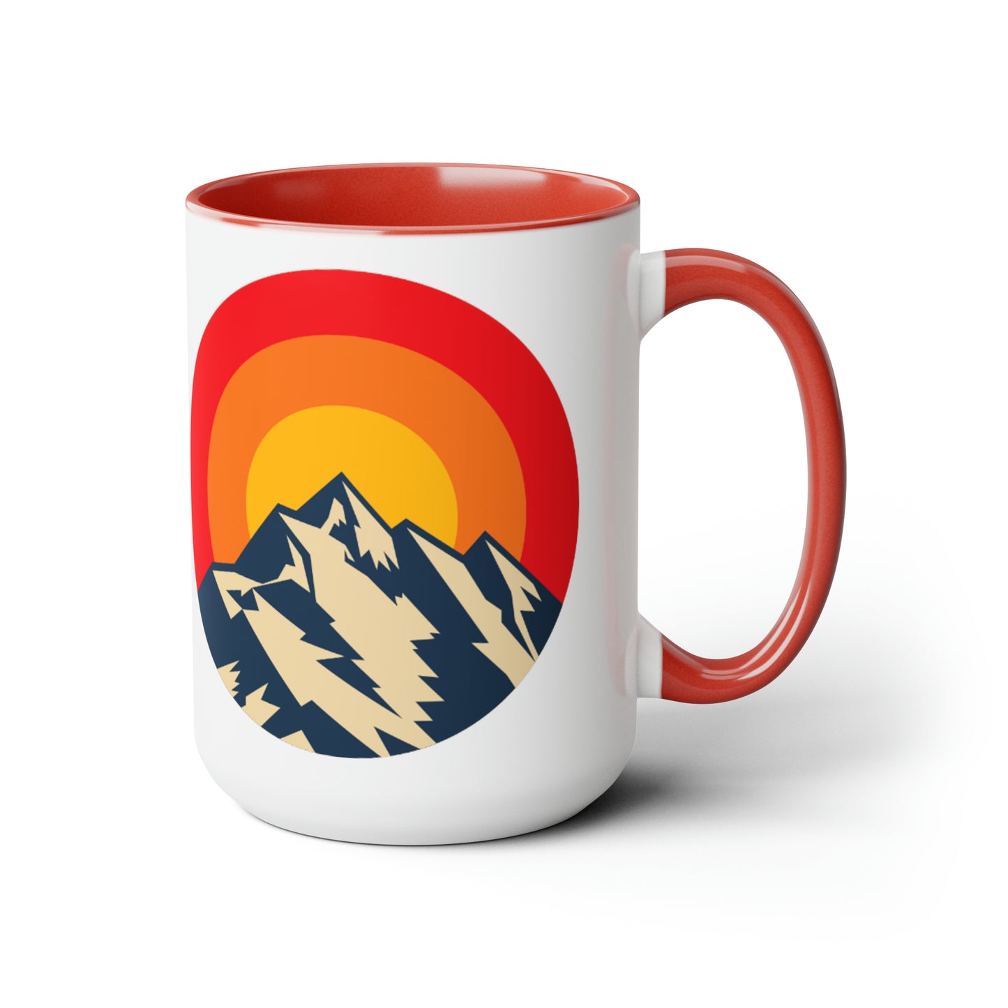 Retro Mountain Two-Tone Coffee Mugs, 15oz