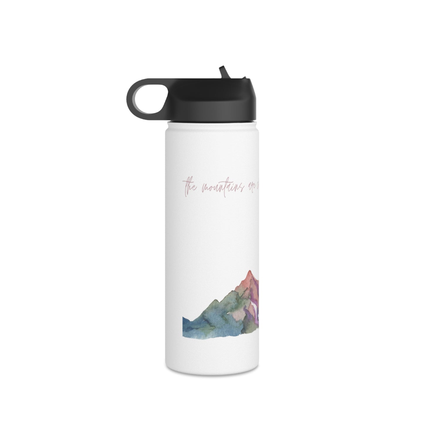 The Mountains are Calling Stainless Steel Water Bottle, Standard Lid