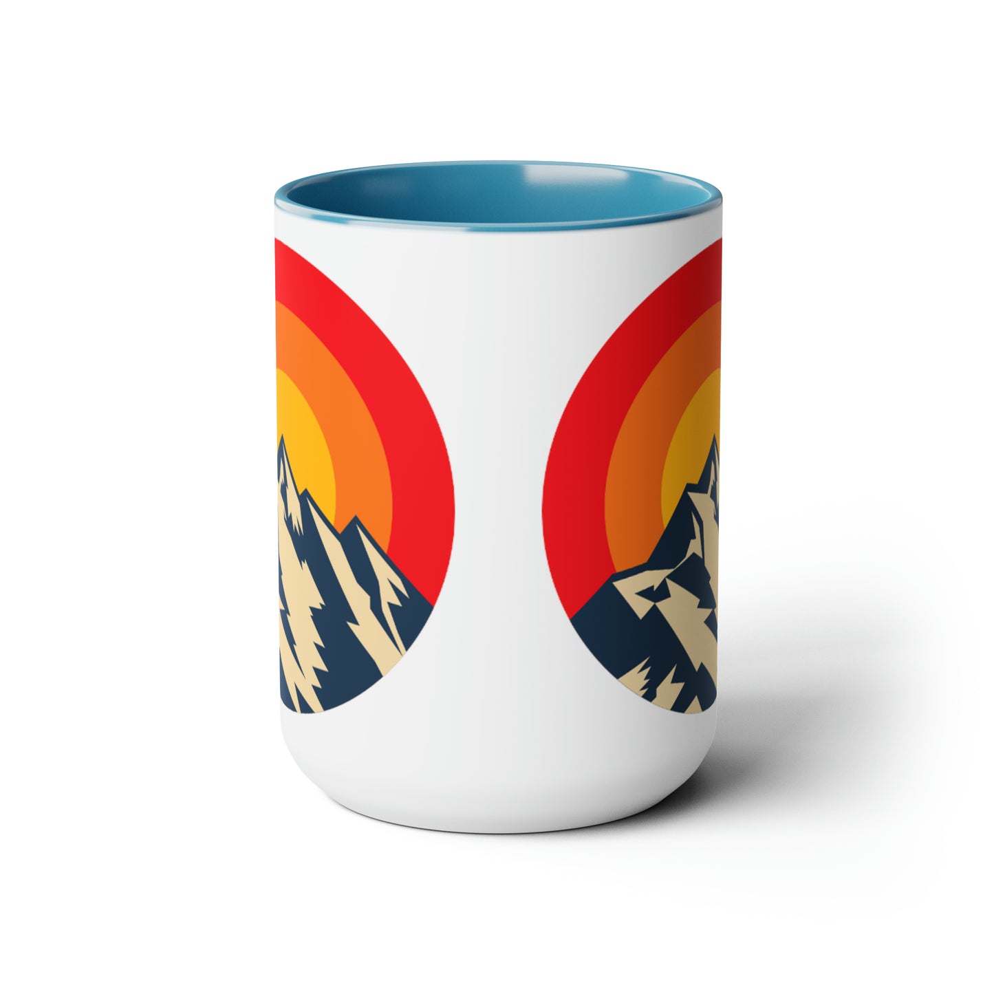 Retro Mountain Two-Tone Coffee Mugs, 15oz