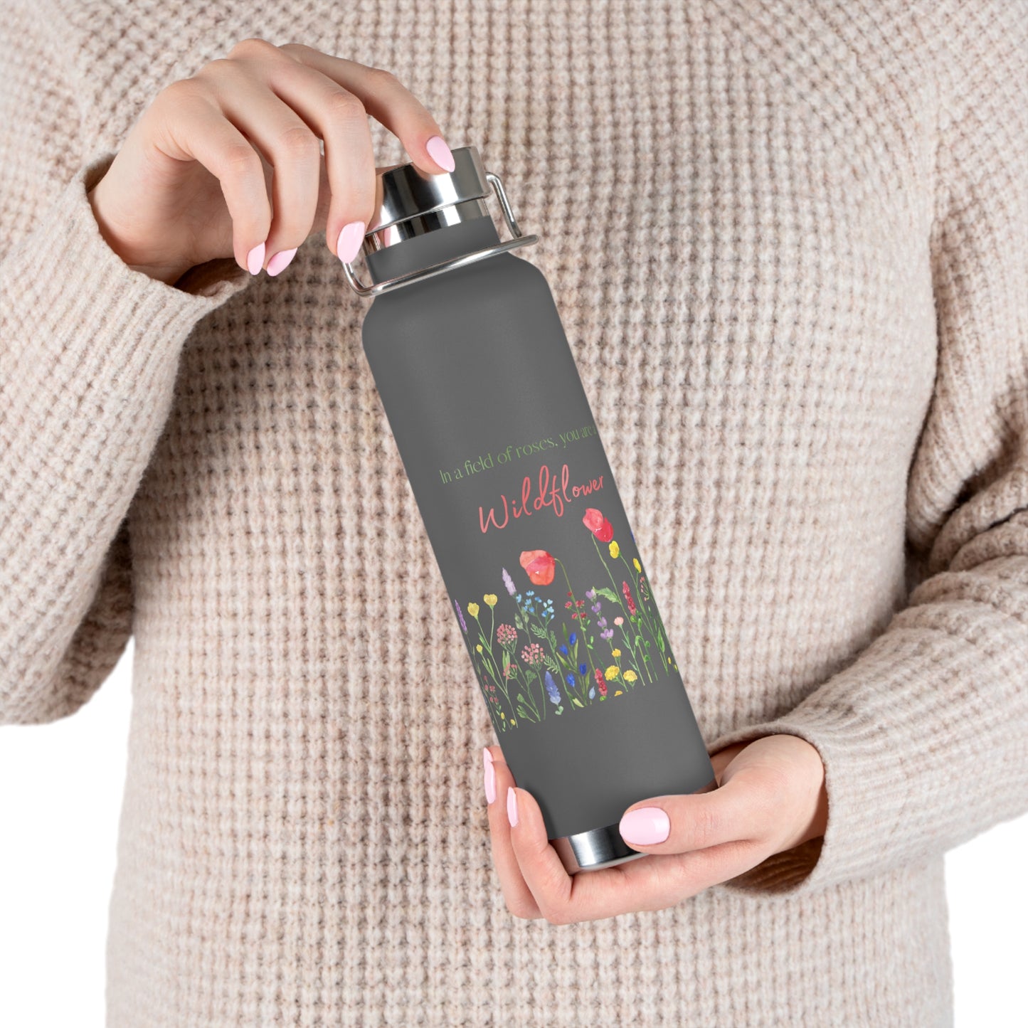 Wildflower Copper Vacuum Insulated Bottle, 22oz