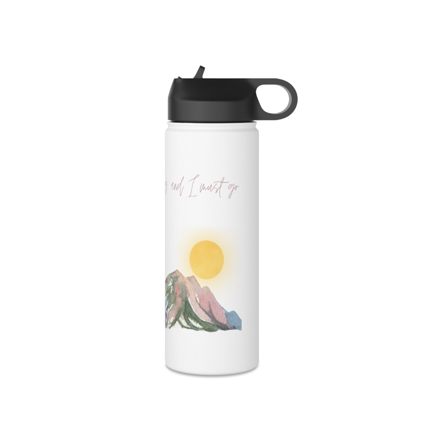 The Mountains are Calling Stainless Steel Water Bottle, Standard Lid