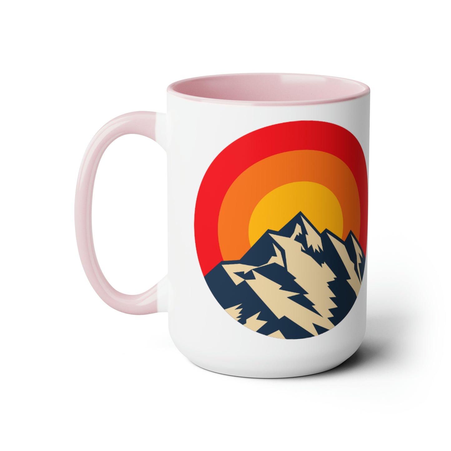 Retro Mountain Two-Tone Coffee Mugs, 15oz