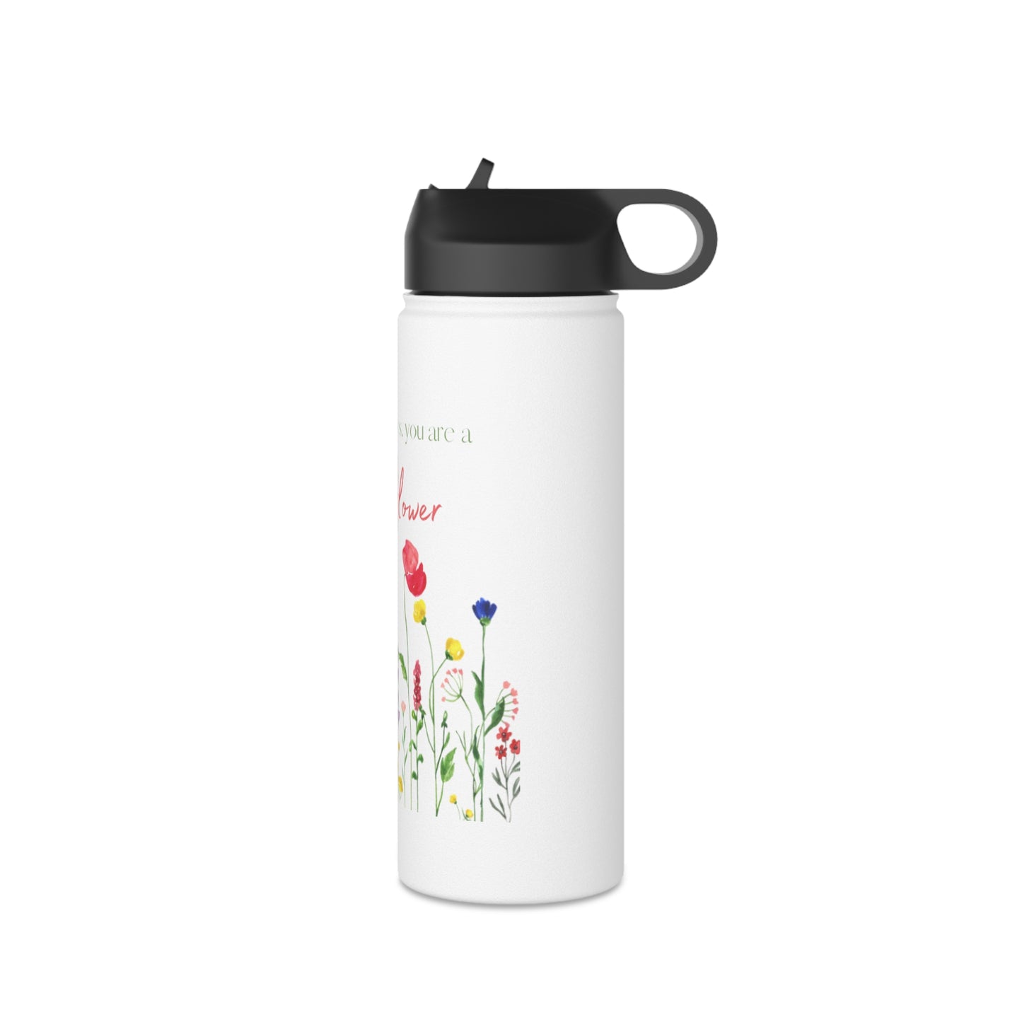 Wildflower Stainless Steel Water Bottle, Standard Lid