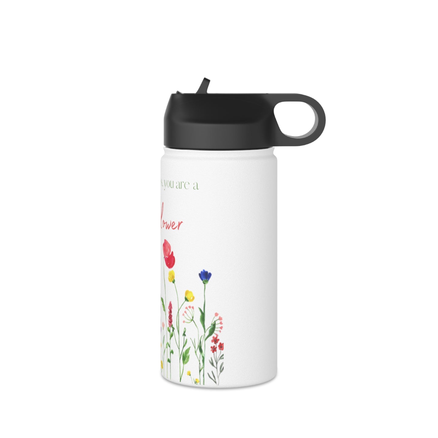 Wildflower Stainless Steel Water Bottle, Standard Lid