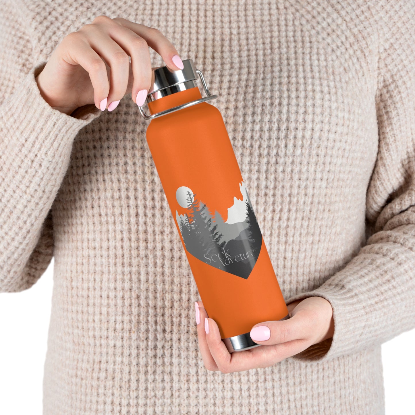 Seek Adventure Copper Vacuum Insulated Bottle, 22oz