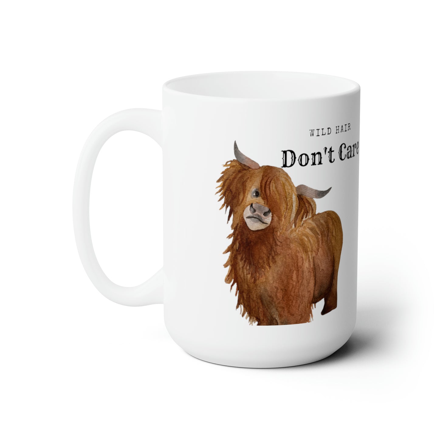 Wild Hair Cow Ceramic Mug 15oz