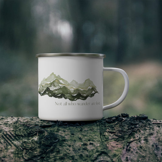 Not All Who Wander Enamel Camping Mug