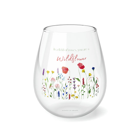 Wildflower Stemless Wine Glass, 11.75oz