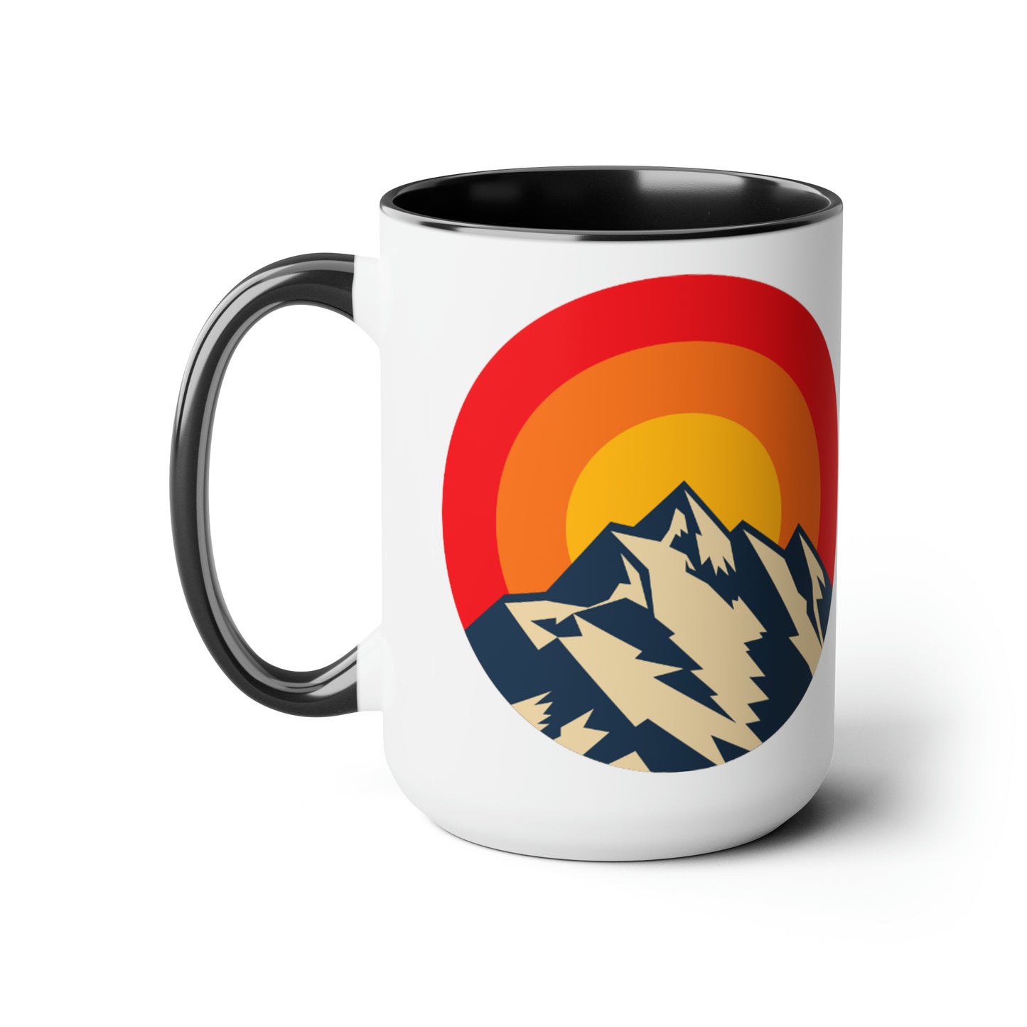 Retro Mountain Two-Tone Coffee Mugs, 15oz