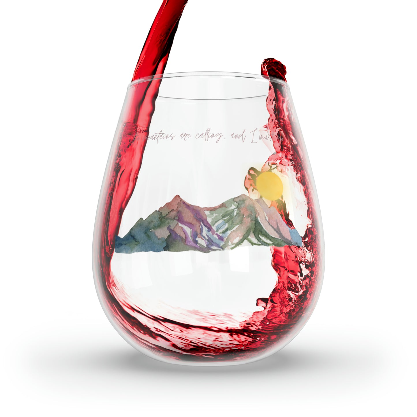 Mountains Are Calling Stemless Wine Glass, 11.75oz