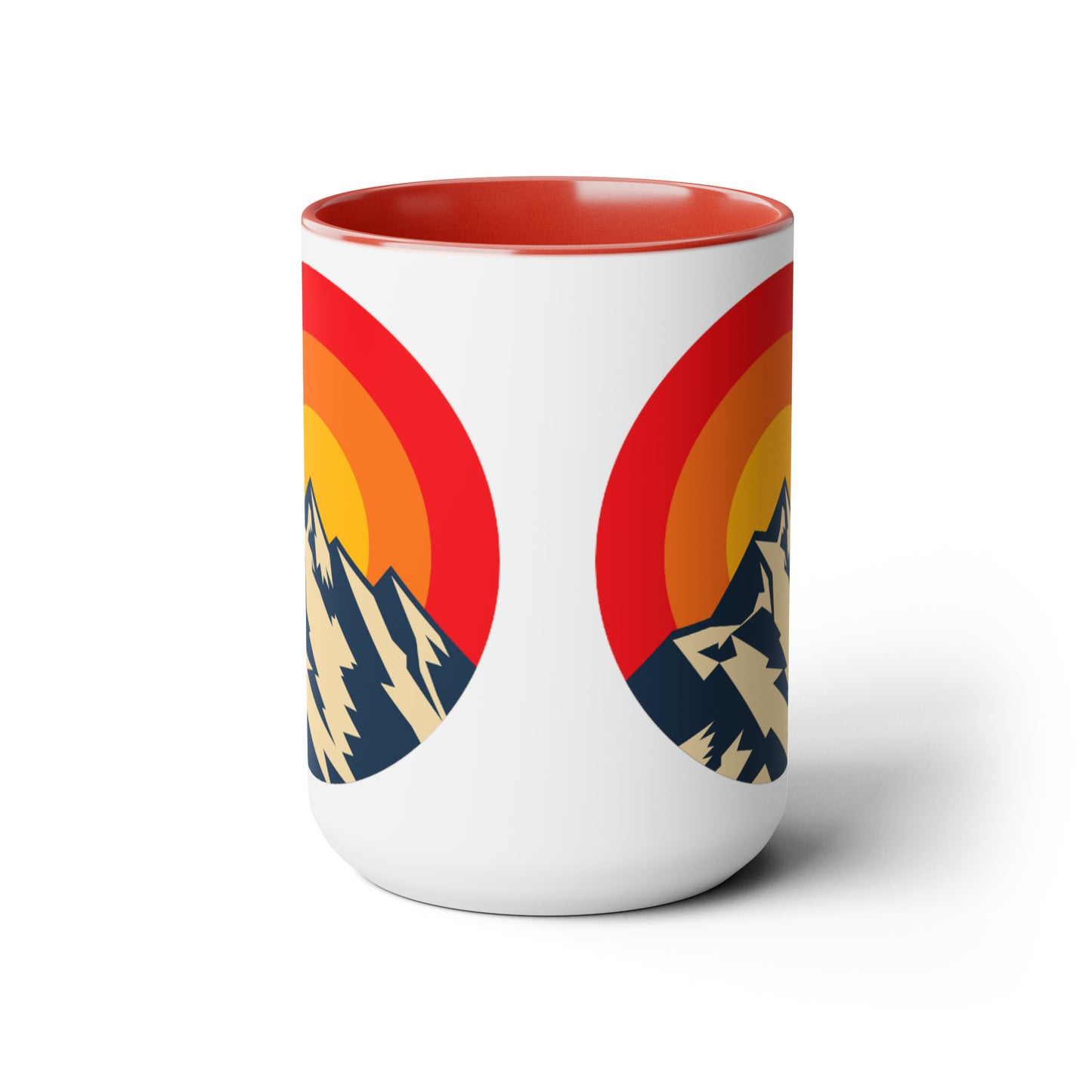 Retro Mountain Two-Tone Coffee Mugs, 15oz