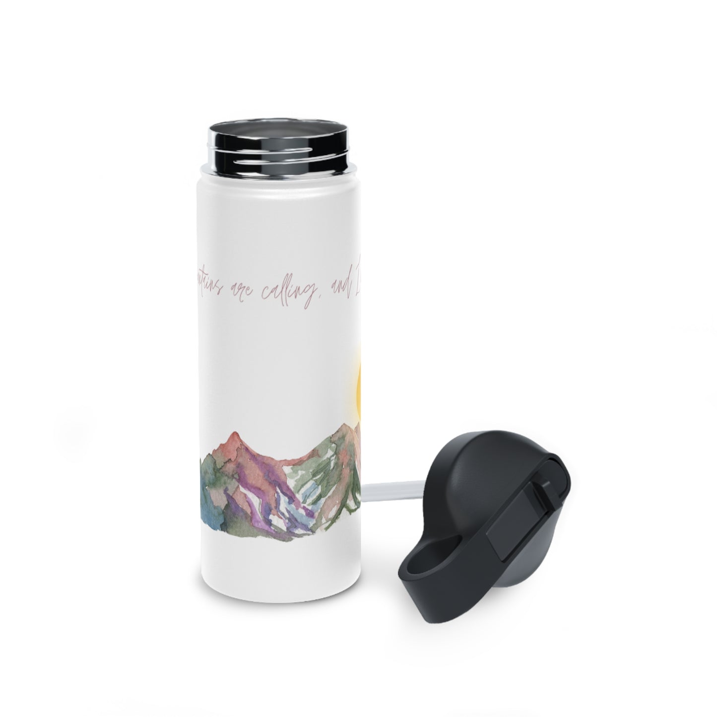 The Mountains are Calling Stainless Steel Water Bottle, Standard Lid