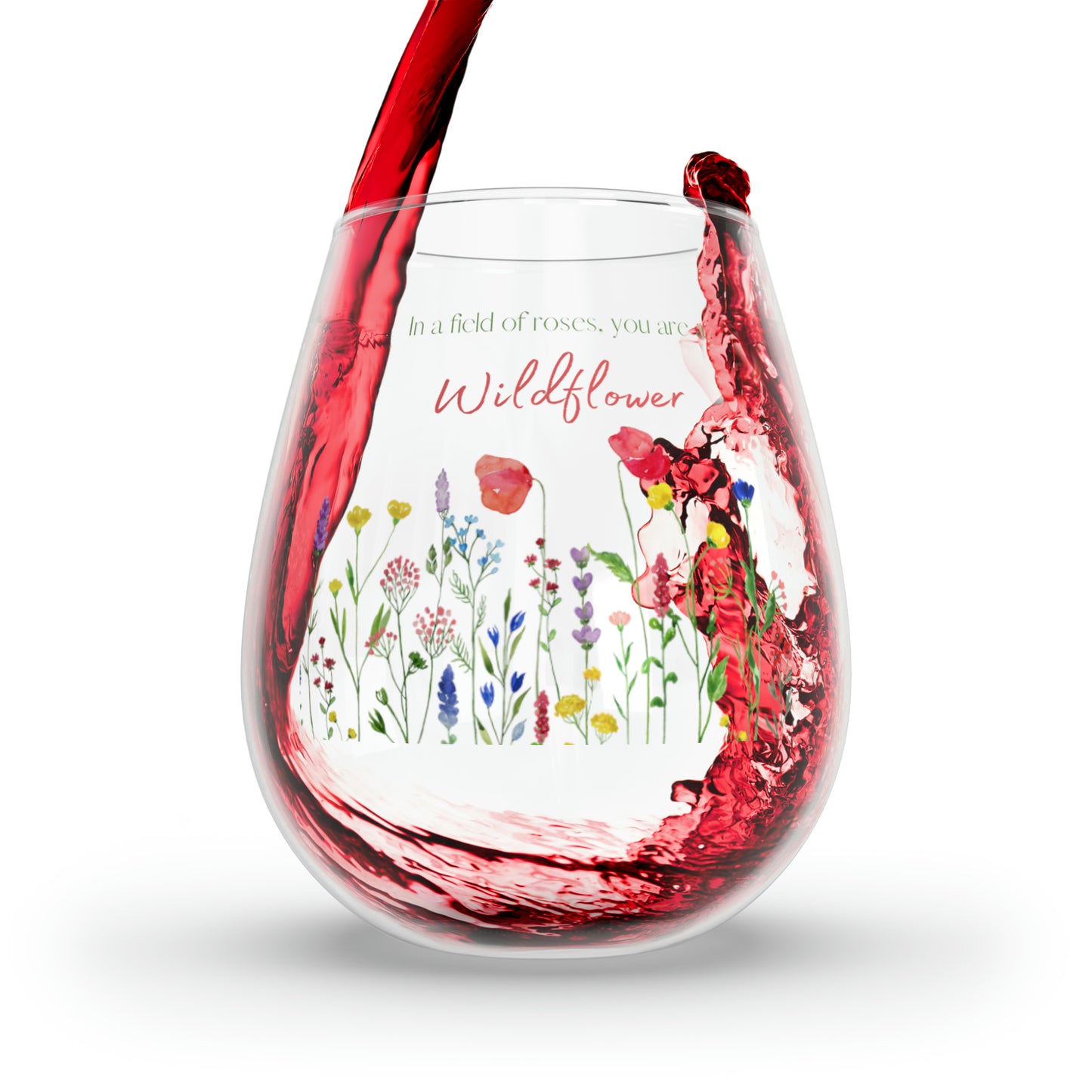 Wildflower Stemless Wine Glass, 11.75oz