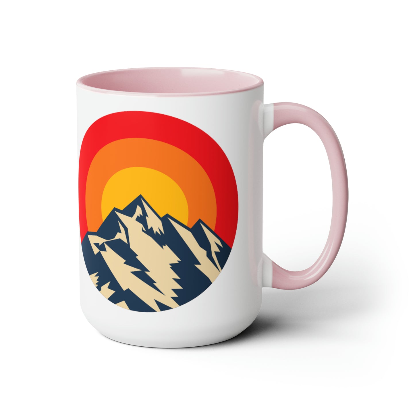 Retro Mountain Two-Tone Coffee Mugs, 15oz