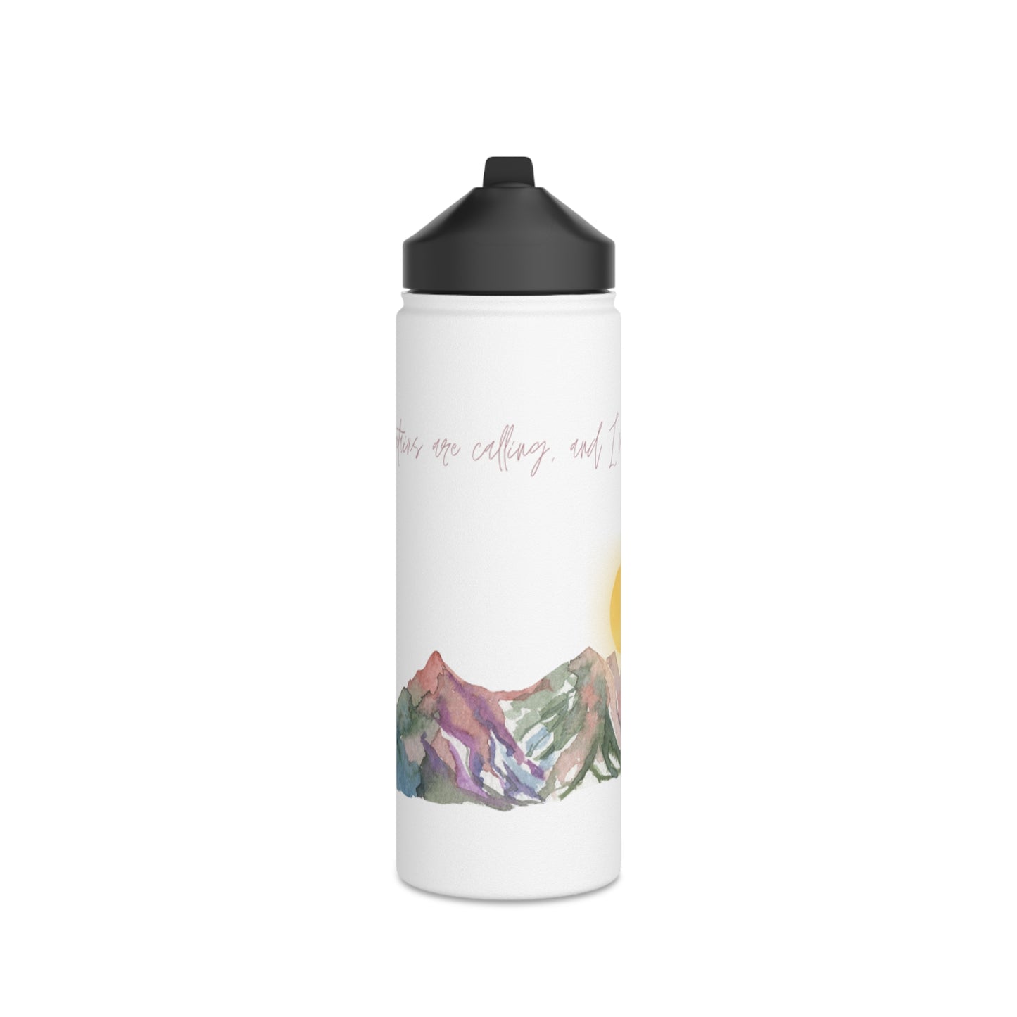 The Mountains are Calling Stainless Steel Water Bottle, Standard Lid