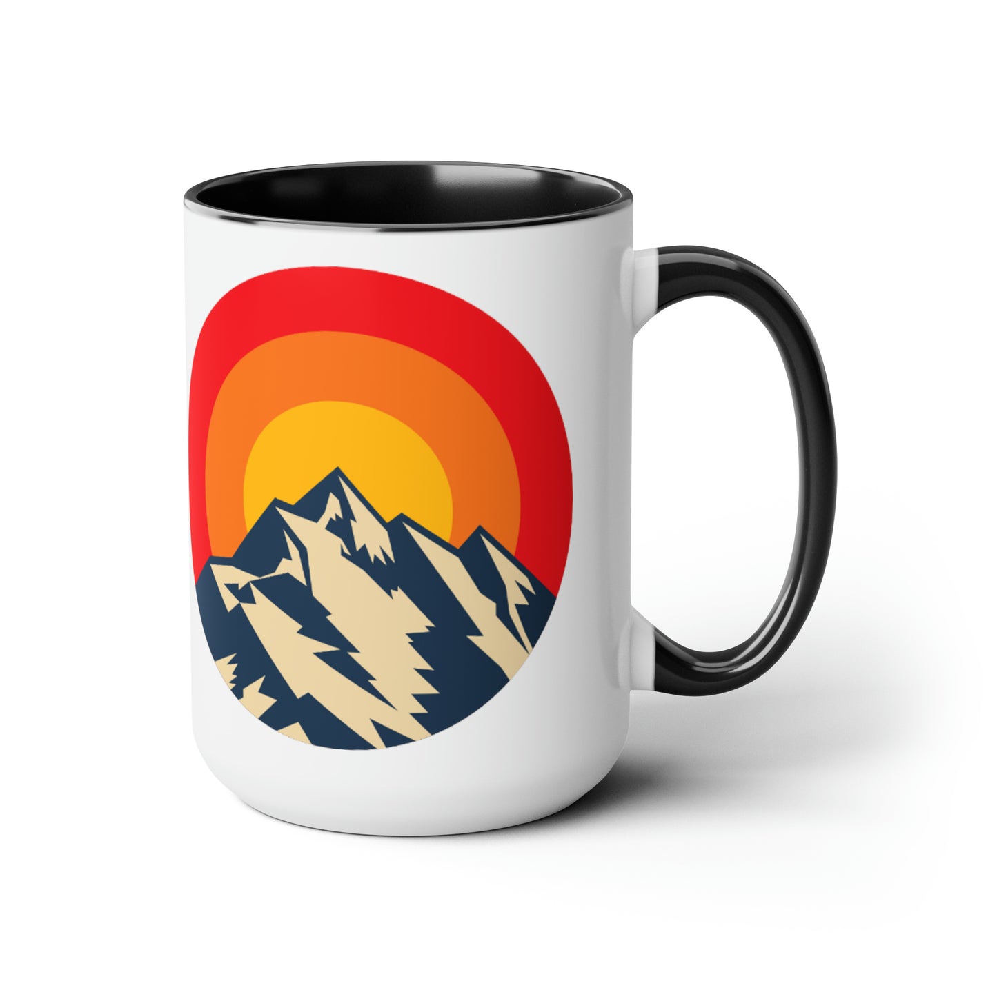 Retro Mountain Two-Tone Coffee Mugs, 15oz